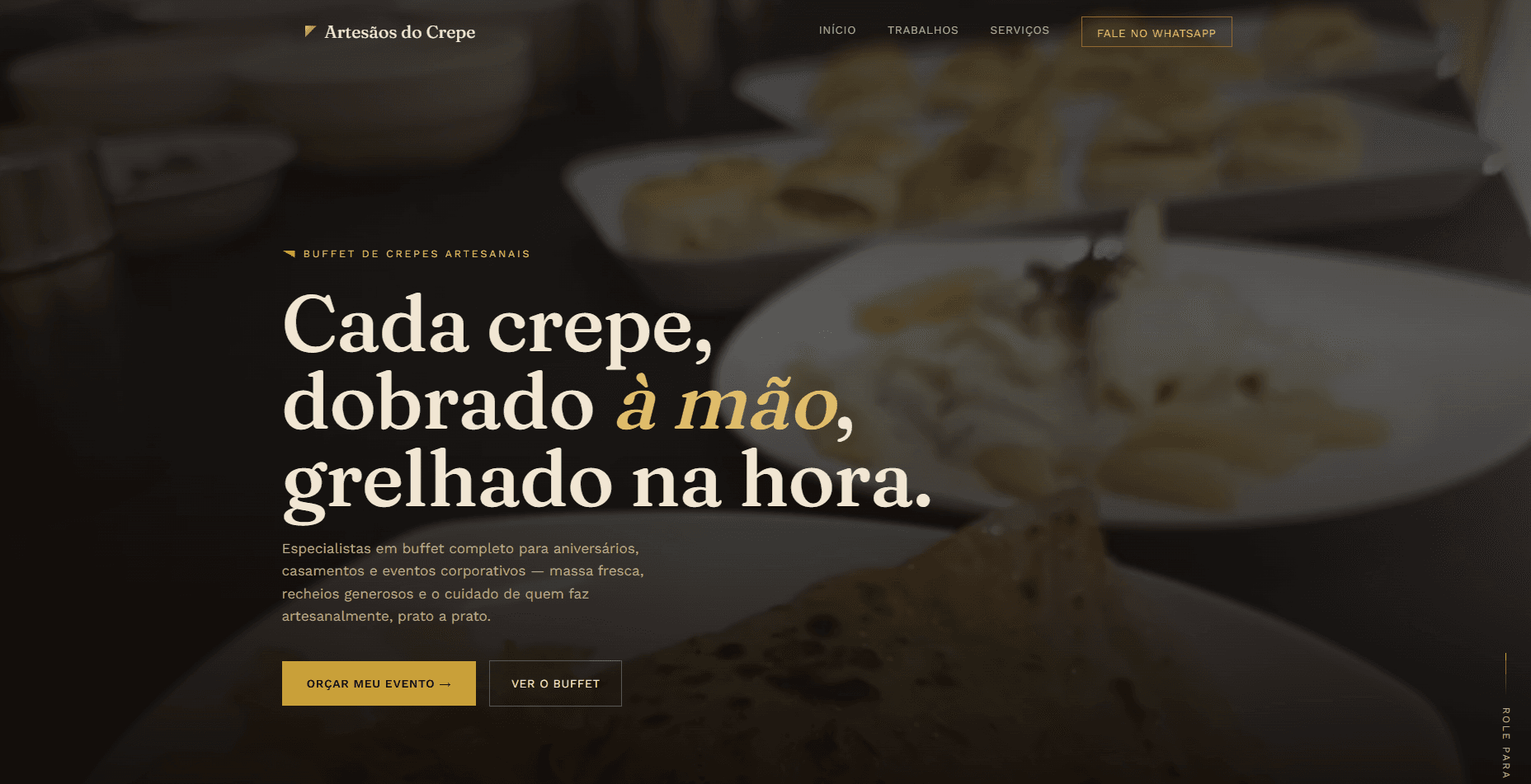 Print do site Artesãos do Crepe